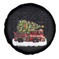 Fire Truck Christmas Spare Tire Cover Fireman Xmas Firefighter - Wonder Print Shop