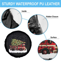 Fire Truck Christmas Spare Tire Cover Fireman Xmas Firefighter - Wonder Print Shop