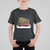Fire Truck Christmas T Shirt For Kid Fireman Xmas Firefighter - Wonder Print Shop