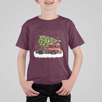 Fire Truck Christmas T Shirt For Kid Fireman Xmas Firefighter - Wonder Print Shop