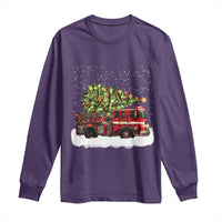 Fire Truck Christmas Long Sleeve Shirt Fireman Xmas Firefighter - Wonder Print Shop