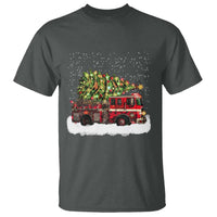 Fire Truck Christmas T Shirt Fireman Xmas Firefighter - Wonder Print Shop