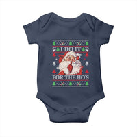 Funny Christmas Santa Baby Onesie Vintage Santa I Do It For The Ho's Ugly Christmas