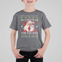 Funny Christmas Santa T Shirt For Kid Vintage Santa I Do It For The Ho's Ugly Christmas - Wonder Print Shop