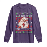 Funny Christmas Santa Long Sleeve Shirt Vintage Santa I Do It For The Ho's Ugly Christmas