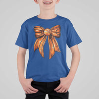 Basketball Coquette Bow T Shirt For Kid Game Day - Wonder Print Shop