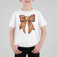 Basketball Coquette Bow T Shirt For Kid Game Day - Wonder Print Shop