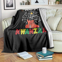 Happy Kwanzaa Throw Blanket African American Afro Queen Nguzo Saba - Wonder Print Shop