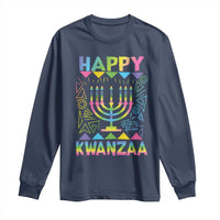 Happy Kwanzaa Long Sleeve Shirt Christmas African American Heritage Holiday Kinara Mazao - Wonder Print Shop