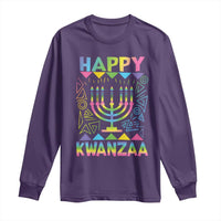 Happy Kwanzaa Long Sleeve Shirt Christmas African American Heritage Holiday Kinara Mazao - Wonder Print Shop