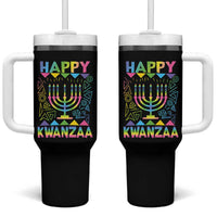 Happy Kwanzaa Tumbler With Handle Christmas African American Heritage Holiday Kinara Mazao - Wonder Print Shop
