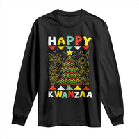 Happy Kwanzaa Christmas Long Sleeve Shirt African American Holiday Christmas Tree - Wonder Print Shop