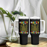 Happy Kwanzaa Christmas Tumbler With Handle African American Holiday Christmas Tree - Wonder Print Shop
