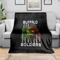 Retro Buffalo Soldiers Throw Blanket 9th and 10th Cavalry African American Heros USA Flag - Wonder Print Shop