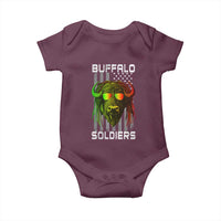 Retro Buffalo Soldiers Baby Onesie 9th and 10th Cavalry African American Heros USA Flag - Wonder Print Shop