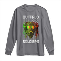Retro Buffalo Soldiers Long Sleeve Shirt 9th and 10th Cavalry African American Heros USA Flag - Wonder Print Shop