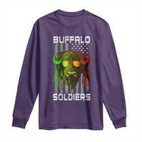 Retro Buffalo Soldiers Long Sleeve Shirt 9th and 10th Cavalry African American Heros USA Flag - Wonder Print Shop