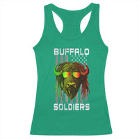 Retro Buffalo Soldiers Racerback Tank Top 9th and 10th Cavalry African American Heros USA Flag - Wonder Print Shop