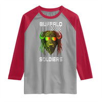 Retro Buffalo Soldiers Raglan Shirt 9th and 10th Cavalry African American Heros USA Flag - Wonder Print Shop