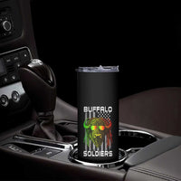 Retro Buffalo Soldiers Skinny Tumbler 9th and 10th Cavalry African American Heros USA Flag - Wonder Print Shop