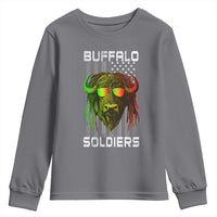 Retro Buffalo Soldiers Youth Sweatshirt 9th and 10th Cavalry African American Heros USA Flag - Wonder Print Shop