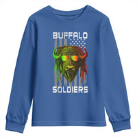 Retro Buffalo Soldiers Youth Sweatshirt 9th and 10th Cavalry African American Heros USA Flag - Wonder Print Shop