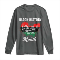 Black History Leaders Long Sleeve Shirt African American Milestones Map Civil Right - Wonder Print Shop