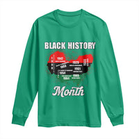 Black History Leaders Long Sleeve Shirt African American Milestones Map Civil Right - Wonder Print Shop