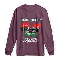 Black History Leaders Long Sleeve Shirt African American Milestones Map Civil Right - Wonder Print Shop