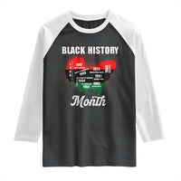 Black History Leaders Raglan Shirt African American Milestones Map Civil Right - Wonder Print Shop
