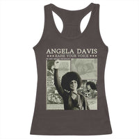 Black History Month Angela Davis Racerback Tank Top Raise Your Voice Feminist Human Rights