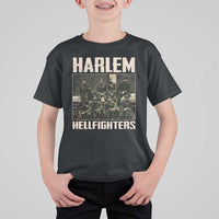 Halem Hellfighters T Shirt For Kid USA Black Military History Soldiers WWI WWII