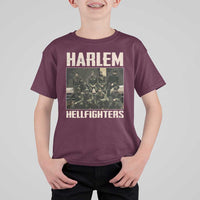 Halem Hellfighters T Shirt For Kid USA Black Military History Soldiers WWI WWII
