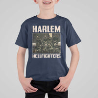 Halem Hellfighters T Shirt For Kid USA Black Military History Soldiers WWI WWII