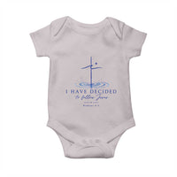 New Believer Baby Onesie I Have Decided To Follow Jesus In Baptism Cross Water
