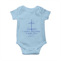 New Believer Baby Onesie I Have Decided To Follow Jesus In Baptism Cross Water