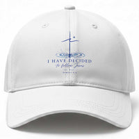 New Believer Baseball Cap I Have Decided To Follow Jesus In Baptism Cross Water