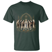 Catholic Saint T Shirt Pray Like A Girl Vintage Christian Faith Inspired