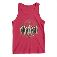 Catholic Saint Tank Top Pray Like A Girl Vintage Christian Faith Inspired