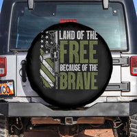 Land of the Free Because of the Brave Spare Tire Cover Gun American Flag - Wonder Print Shop