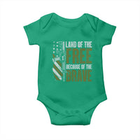 Land of the Free Because of the Brave Baby Onesie Gun American Flag - Wonder Print Shop
