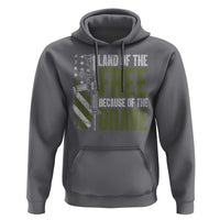 Land of the Free Because of the Brave Hoodie Gun American Flag - Wonder Print Shop