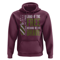 Land of the Free Because of the Brave Hoodie Gun American Flag - Wonder Print Shop