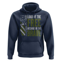 Land of the Free Because of the Brave Hoodie Gun American Flag - Wonder Print Shop