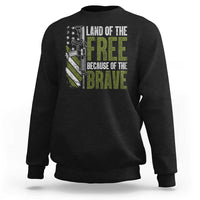 Land of the Free Because of the Brave Sweatshirt Gun American Flag - Wonder Print Shop