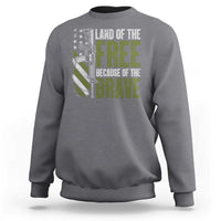 Land of the Free Because of the Brave Sweatshirt Gun American Flag - Wonder Print Shop