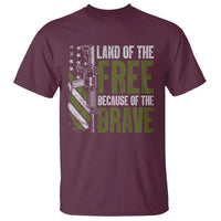Land of the Free Because of the Brave T Shirt Gun American Flag - Wonder Print Shop
