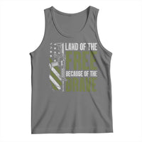 Land of the Free Because of the Brave Tank Top Gun American Flag - Wonder Print Shop