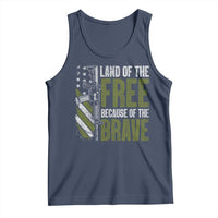 Land of the Free Because of the Brave Tank Top Gun American Flag - Wonder Print Shop