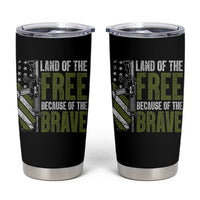 Land of the Free Because of the Brave Tumbler Cup Gun American Flag - Wonder Print Shop